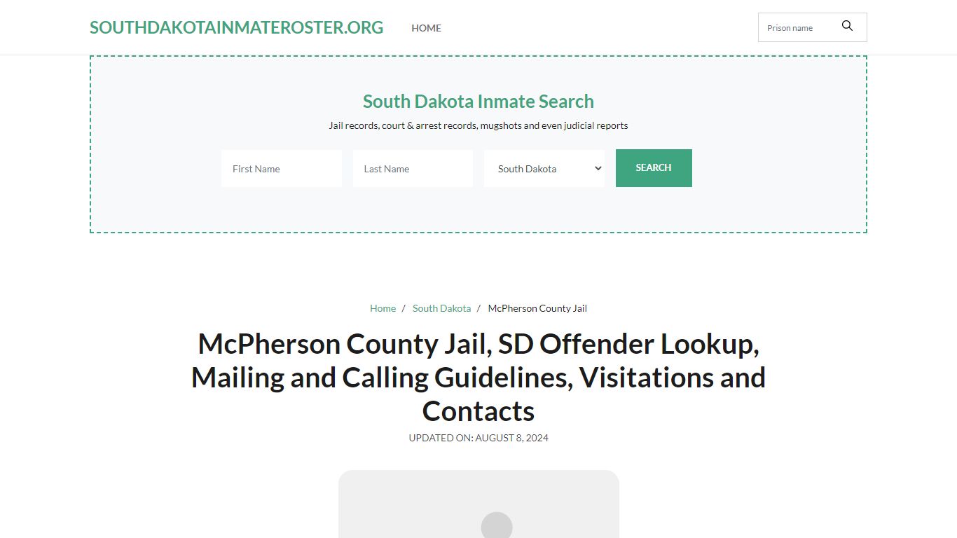 McPherson County Jail, SD: Inmate Search Options, Visitations, Contacts